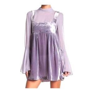 Free People Lavender Velvet Mini Dress